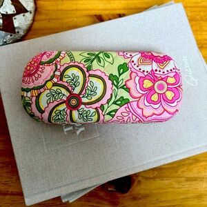 Retired Petal Pink Floral Vera Bradley Thin Sunglasses Reader Case Green White